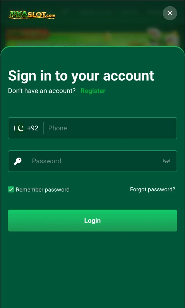pkaslot login