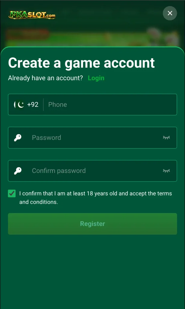 pkaslot register